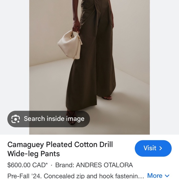 Andres Otalora  Bauta Puff-Sleeve Cotton Drill Bustier Top - Picture 2 of 2